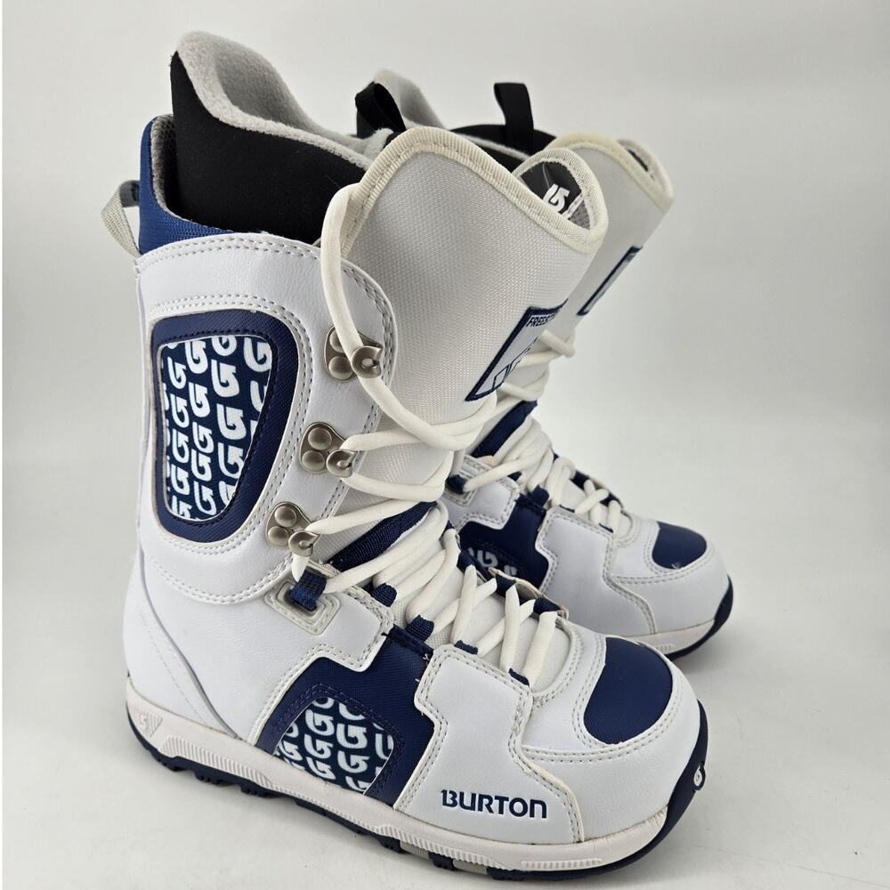 Burton Freestyle Imprint 2 White Blue Logo Mens Snowboarding Boots Mens Sz 6